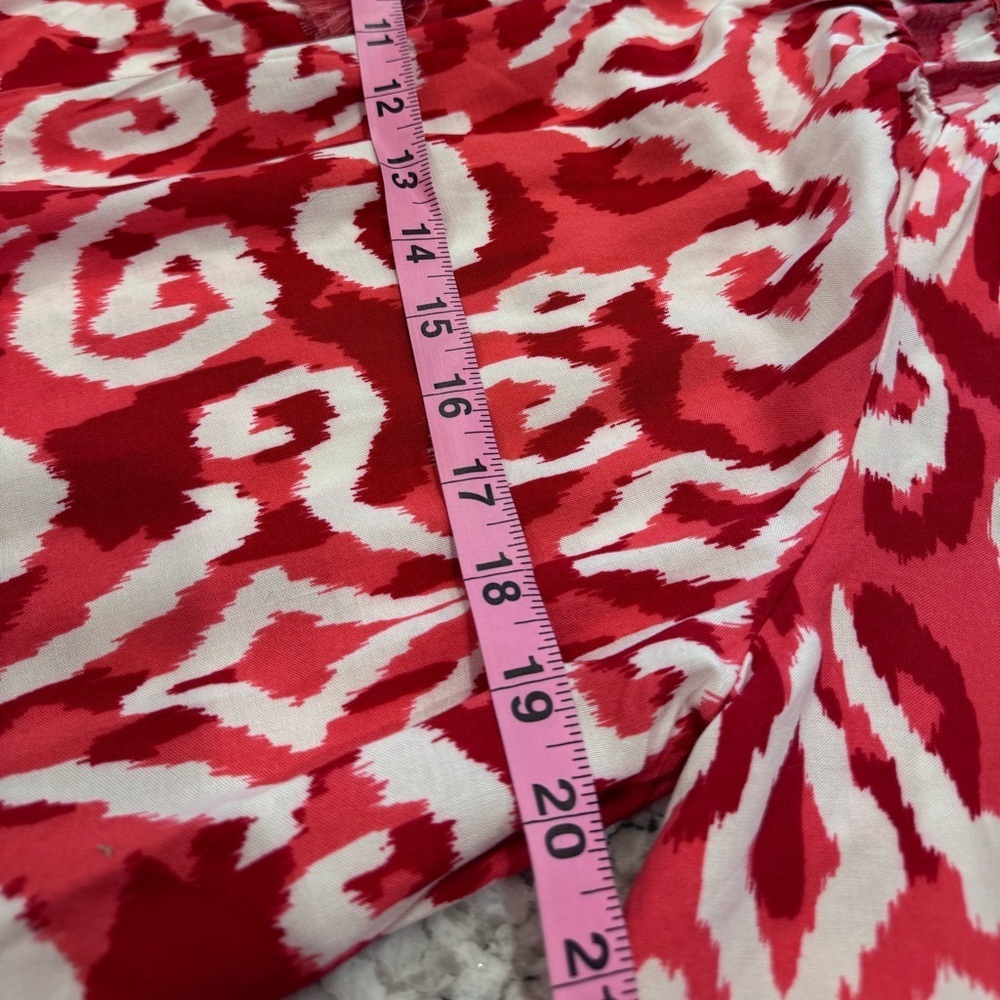 Mlle Gabrielle Pink Red Ikat Boho Tassel Dress Size L NWT - Picture 8 of 11